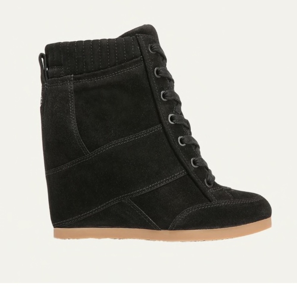 Veronica Beard Elissa Platform Sneaker Bootie Wedge Black 9.5 Lace Up